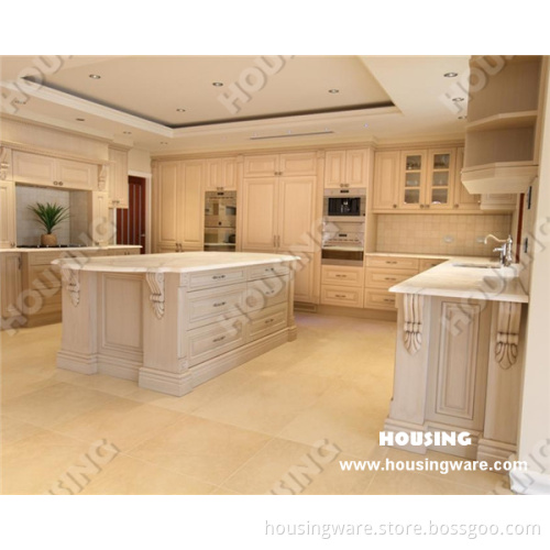 Elegant Solid Wood Kitchen Cabinet in Modern with Classic Design